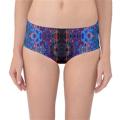 Kaleidoscope Art Pattern Ornament Mid-waist Bikini Bottoms by Sudhe