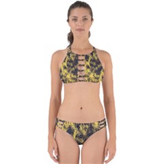 Artistic Yellow Background Perfectly Cut Out Bikini Set by Sudhe