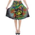 Abstract Transparent Background Flared Midi Skirt View1