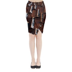 Abstract Architecture Building Business Midi Wrap Pencil Skirt by Sudhe