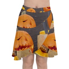 Old Crumpled Pumpkin Chiffon Wrap Front Skirt by rsooll