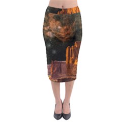 Geology Sand Stone Canyon Midi Pencil Skirt by Sudhe