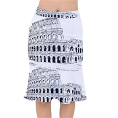 Line Art Architecture Mermaid Skirt by Sudhe