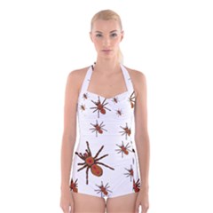 Nature Insect Natural Wildlife Boyleg Halter Swimsuit  by Sudhe
