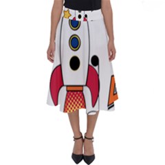 Rocket Cartoon Perfect Length Midi Skirt by Sudhe