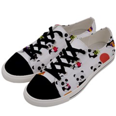 Giant Panda Bear Cuteness Men s Low Top Canvas Sneakers by Sudhe