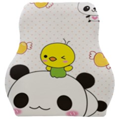 Giant Panda Red Panda Cartoon Drawing Car Seat Velour Cushion  by Sudhe