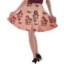 Funny Mushroom Pattern A-line Skater Skirt View2