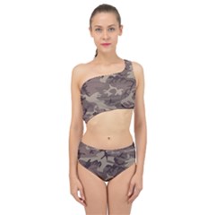 Camo Light Brown Spliced Up Two Piece Swimsuit by retrotoomoderndesigns