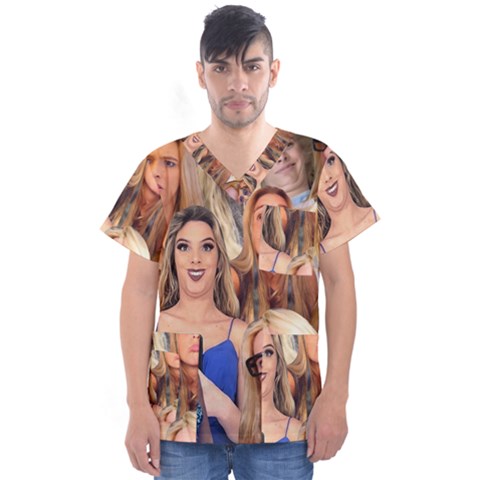 Lele Pons - Funny Faces Men s V-neck Scrub Top by Valentinaart
