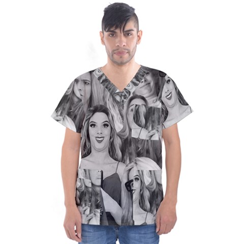 Lele Pons - Funny Faces Men s V-neck Scrub Top by Valentinaart