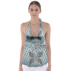 Graphic Pattern Wing Art Babydoll Tankini Top by Pakrebo