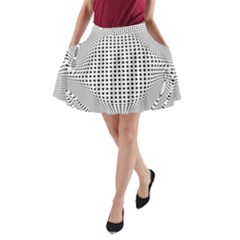 Illusion Form Shape Curve Design A-line Pocket Skirt by Pakrebo