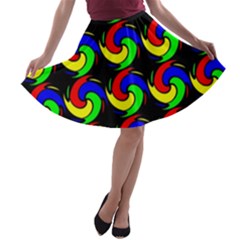 Swirls Pattern Seamless Wallpaper A-line Skater Skirt by Pakrebo