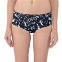 Dark Abstract Print Mid-Waist Bikini Bottoms View1