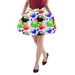 Pattern Background Wallpaper Design A-line Pocket Skirt by Pakrebo