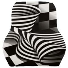 Op Art Black White Drawing Car Seat Back Cushion  by Pakrebo