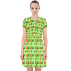 Holiday Tropical Smiley Face Palm Adorable In Chiffon Dress by Pakrebo
