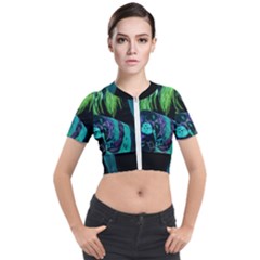 Digital Art Woman Body Part Photo Short Sleeve Cropped Jacket by dflcprintsclothing