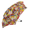 Rainbow Vintage Retro Style Kids Rainbow Vintage Retro Style Kid funny Pattern with 80s clouds Mini Folding Umbrellas View2