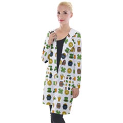 St Patricks Day Pattern Hooded Pocket Cardigan by Valentinaart