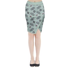 Tropical Pattern Midi Wrap Pencil Skirt by LoolyElzayat
