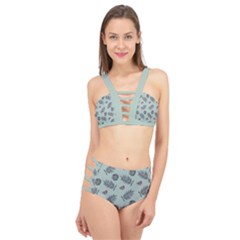 Tropical Pattern Cage Up Bikini Set by LoolyElzayat