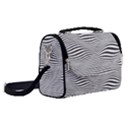 Retro Psychedelic Waves pattern 80s Black and White Satchel Shoulder Bag View2