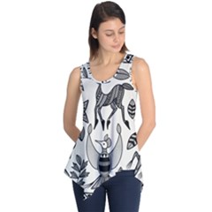 African Senufo Korhogo Tribal Ethnic Art Elements Vector Sleeveless Tunic by BluedarkArt