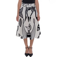 African Senufo Korhogo Tribal Ethnic Art Elements Vector Perfect Length Midi Skirt by BluedarkArt