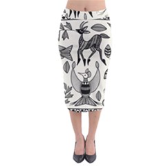 African Senufo Korhogo Tribal Ethnic Art  Midi Pencil Skirt by BluedarkArt