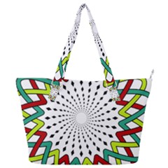 Round Star Colors Illusion Mandala Full Print Shoulder Bag by Mariart