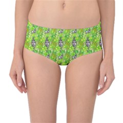 Maple Leaf Plant Seamless Pattern Mid-waist Bikini Bottoms by Pakrebo