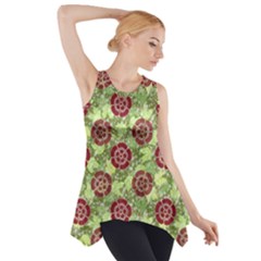 Seamless Pattern Leaf The Pentagon Side Drop Tank Tunic by Pakrebo