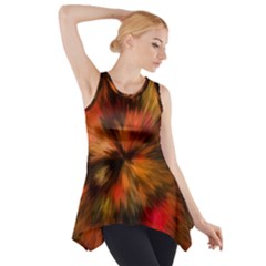 Color Background Structure Lines Side Drop Tank Tunic by Pakrebo