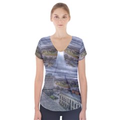 Ohio Supreme Court View Short Sleeve Front Detail Top by Riverwoman