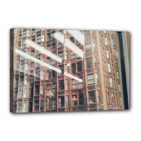 Chicago L Morning Commute Canvas 18  X 12  (stretched) by Riverwoman