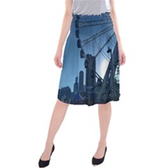 Navy Pier Chicago Midi Beach Skirt by Riverwoman