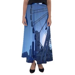 Navy Pier Chicago Flared Maxi Skirt by Riverwoman