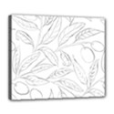 Organic Olive Leaves Pattern Hand drawn Black and white Deluxe Canvas 24  x 20  (Stretched) View1