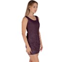 Organic Olive Leaves Pattern Hand drawn Purple Red Wine Bodycon Dress View3