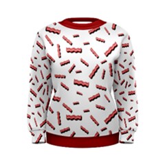 Funny Bacon Slices Pattern Infidel Red Meat Women s Sweatshirt by genx