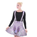 Happy Easter, Easter Egg With Flowers In Soft Violet Colors Suspender Skater Skirt View1