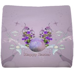 Happy Easter, Easter Egg With Flowers In Soft Violet Colors Seat Cushion by FantasyWorld7