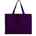 Red Stars Pattern On Blue Zipper Mini Tote Bag View2