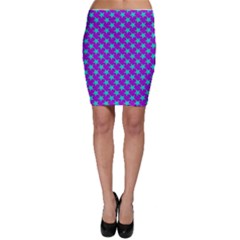 Turquoise Stars Pattern On Purple Bodycon Skirt by BrightVibesDesign
