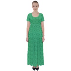 Clover Quatrefoil Pattern High Waist Short Sleeve Maxi Dress by emilyzragz