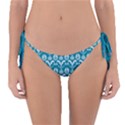 Easter Damask Pattern Deep Teal Blue and White Reversible Bikini Bottom View1