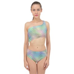 Pastel Mermaid Sparkles Spliced Up Two Piece Swimsuit by retrotoomoderndesigns