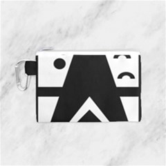 Black And White Geometric Design Canvas Cosmetic Bag (small) by yoursparklingshop